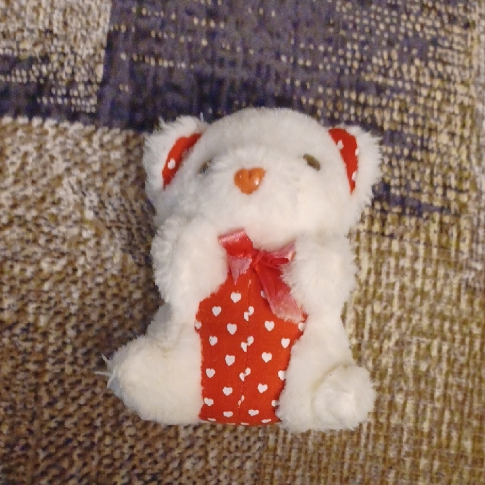 $4 Add-on White & Red Plush Valentine Bear